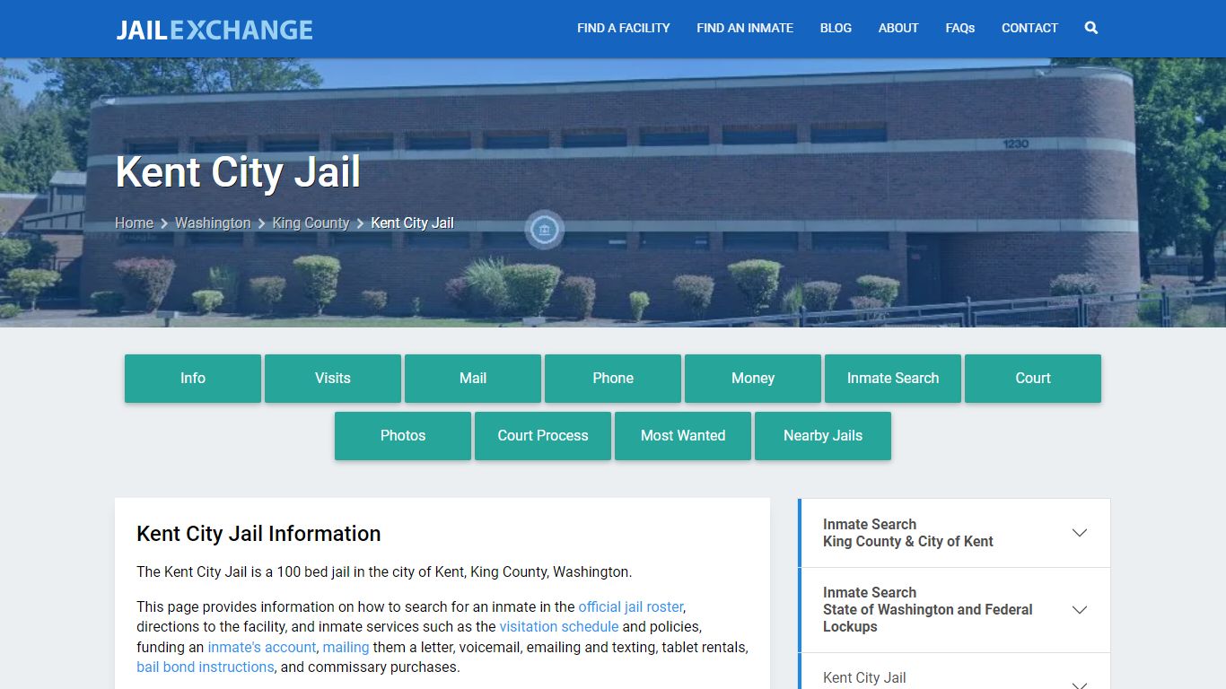 Kent City Jail, WA Inmate Search, Information - Jail Exchange