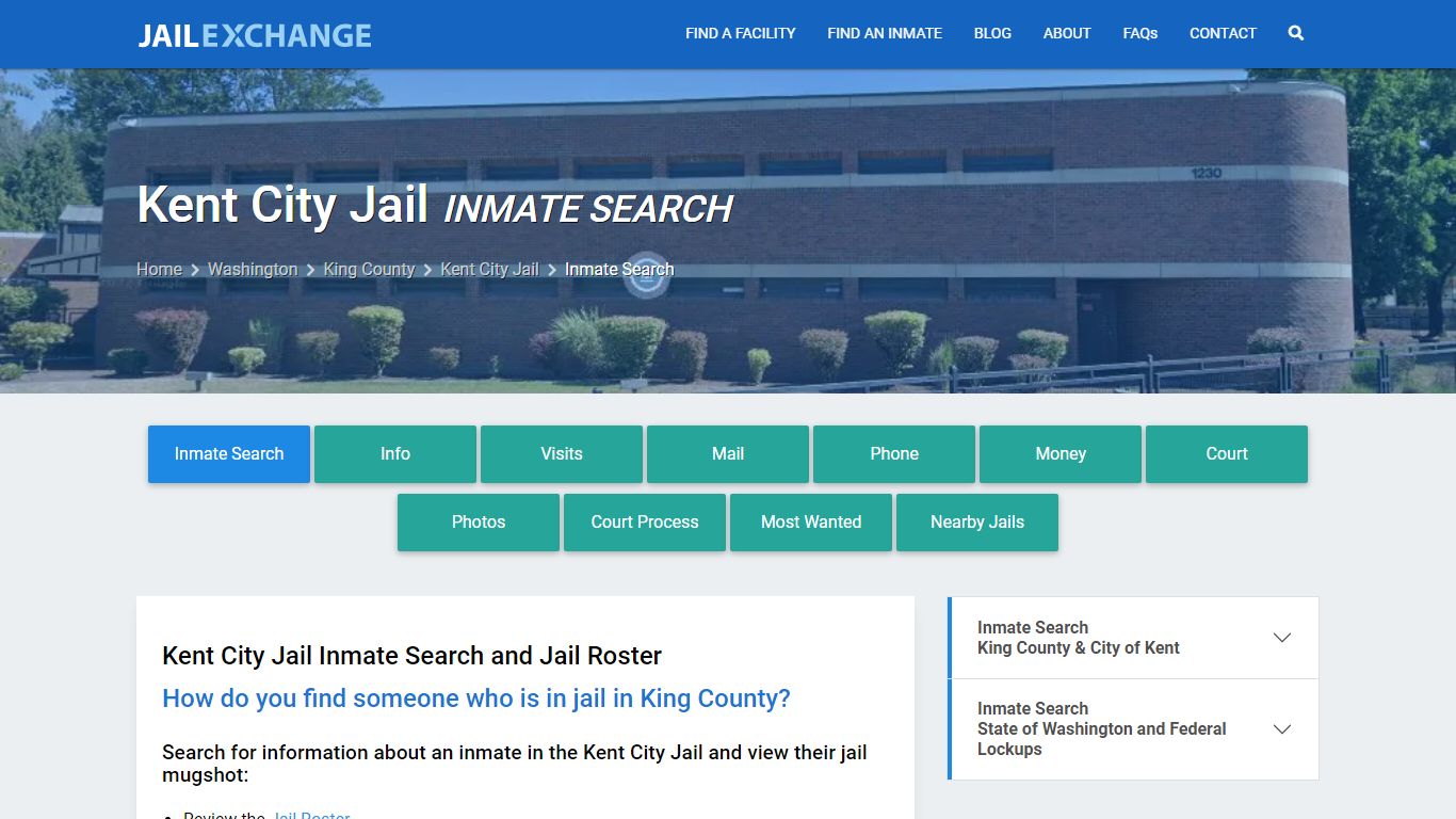 Inmate Search: Roster & Mugshots - Kent City Jail, WA