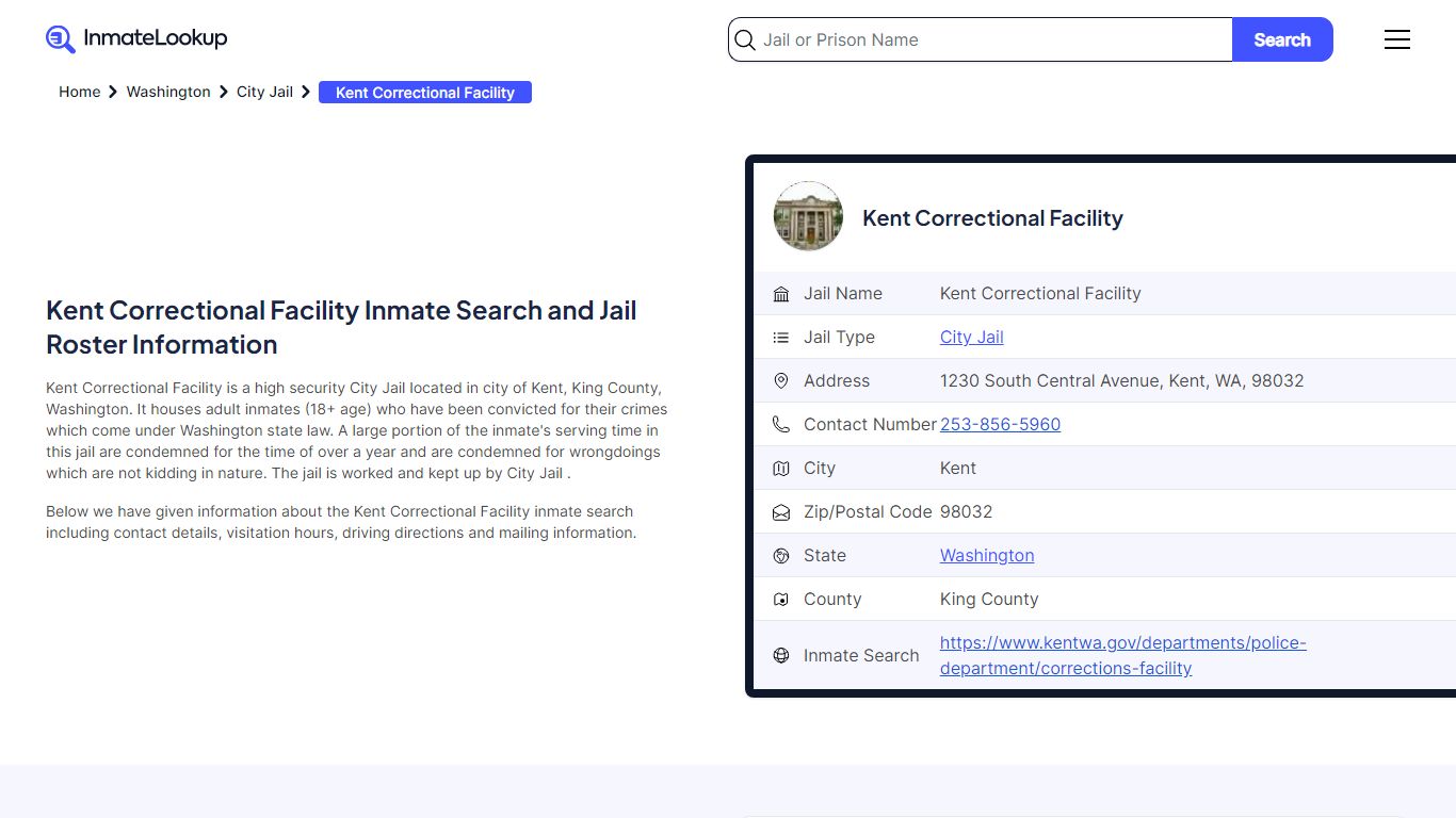Kent Correctional Facility Inmate Search, Jail Roster, Bookings ...